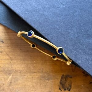Julie Vos Milano Bangle Bracelet- Sapphire Blue- Small EUC